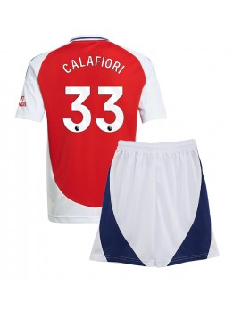 Arsenal Riccardo Calafiori #33 Replika Hemmakläder Barn 2024-25 Kortärmad (+ byxor)